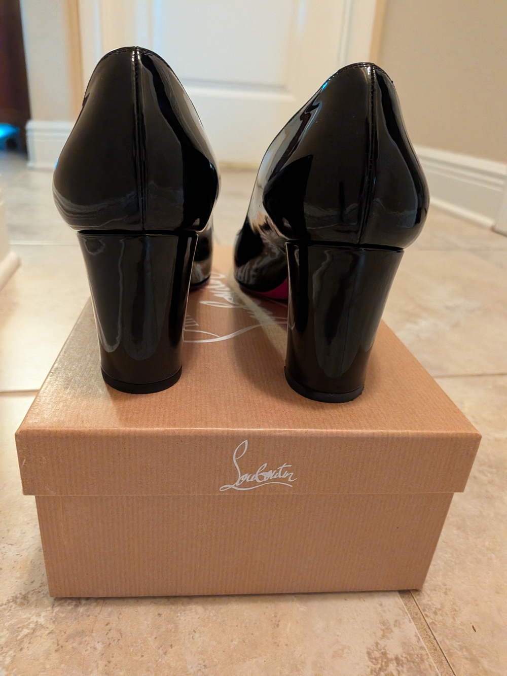 Christian Louboutin Black Patent Leather Classic Pumps - Picture 5 of 9